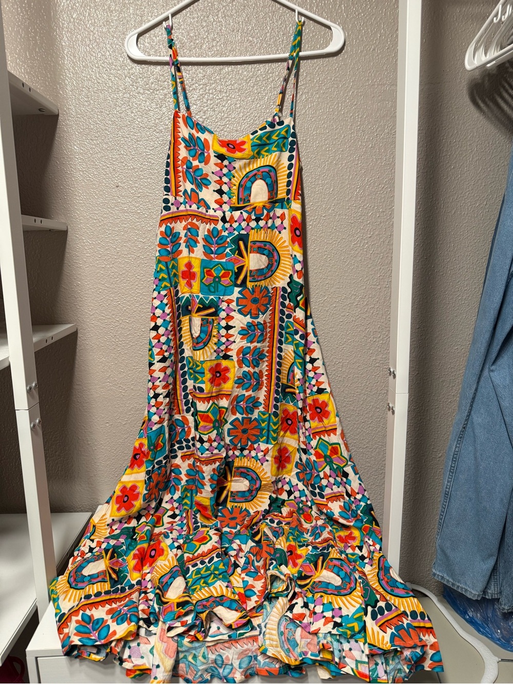 Boho Floral Patchwork Maxi Dress - Yellow Multi
